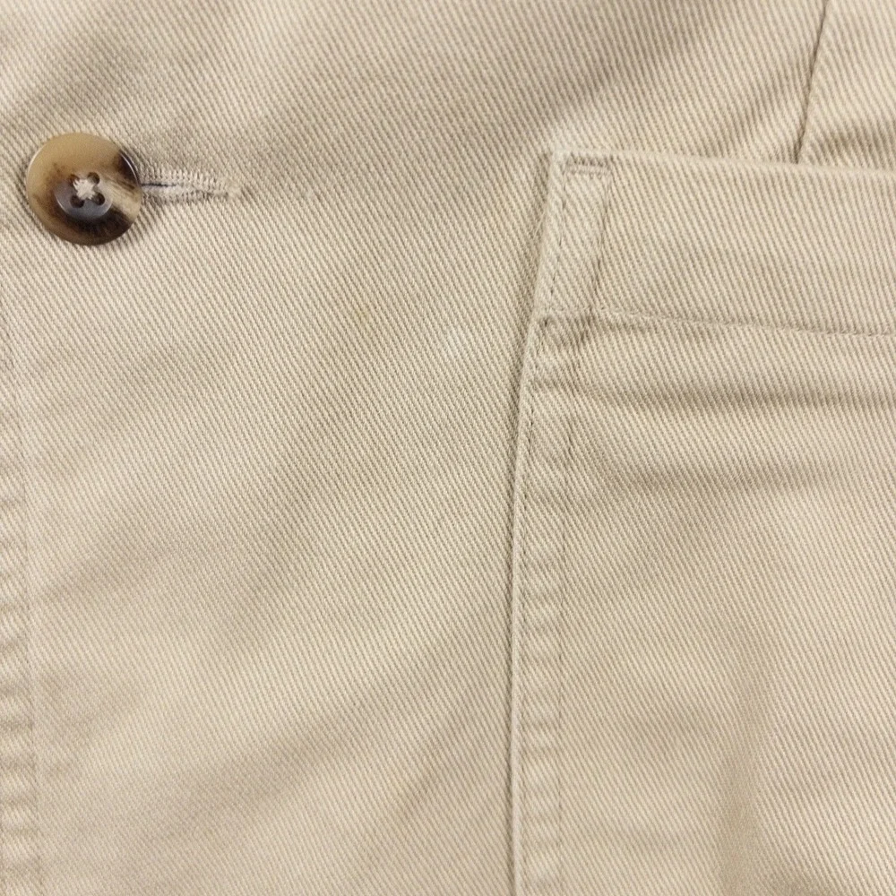 Roundtree Yorke Blazer Mens M Khaki Leather Elbow Patch Safari Sport Coat 90s